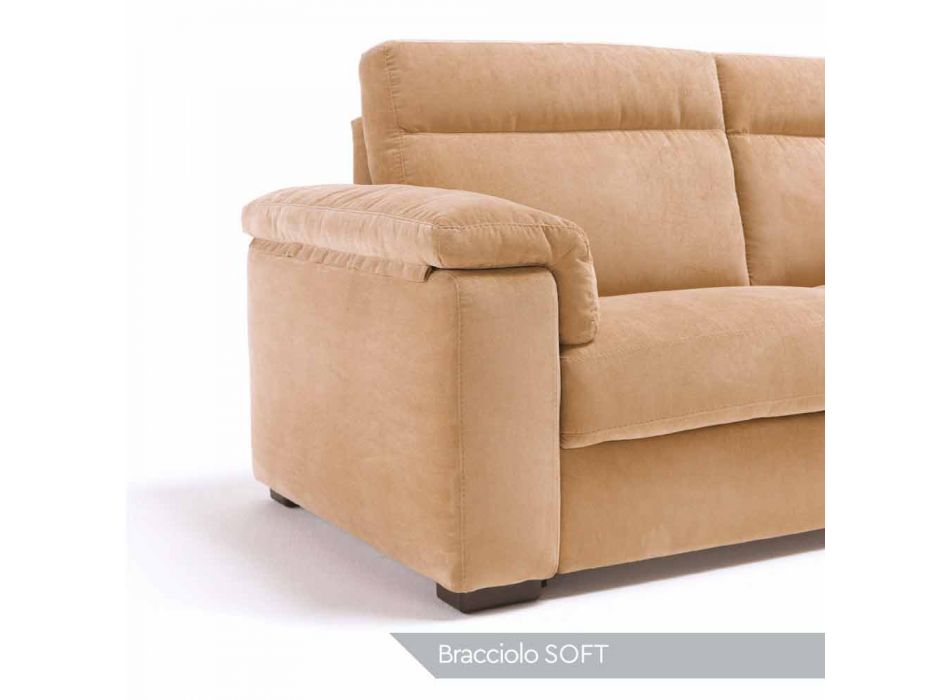 Sofa 2-Sitzer Design Lilia Stoff oder Leder, hergestellt in Italien Viadurini