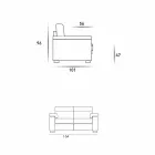 Sofa 2-Sitzer Design Lilia Stoff oder Leder, hergestellt in Italien Viadurini