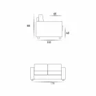 2-Sitzer-Sofa maxi moderne Kunstleder / Stoff in Italien Mora Viadurini