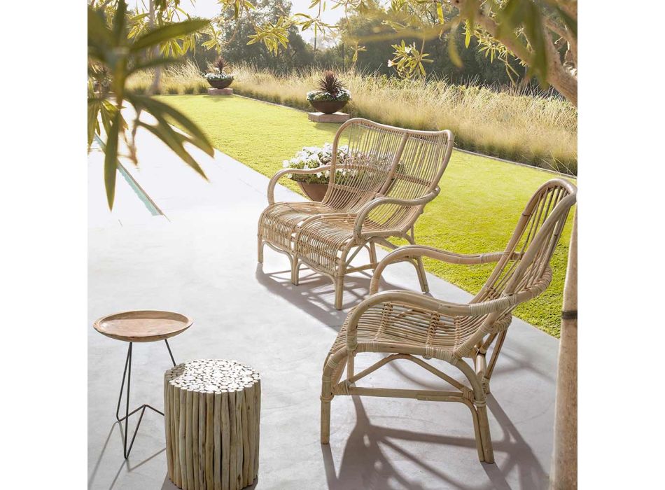 Design 2-Sitzer-Außensofa aus Gartenrattan – Melizia Viadurini