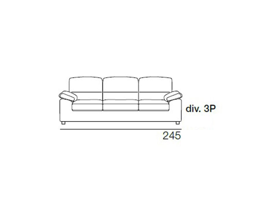 3-Sitzer-Sofa mit umkehrbarem Pouf aus Stoff Made in Italy - Abudhabi Viadurini