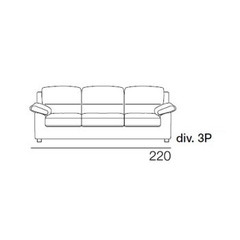 3-Sitzer-Sofa mit umkehrbarem Hocker aus Stoff Made in Italy - Budapest