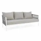 Homemotion - Rubio 3-Sitzer Design Outdoor-Sofa in Weiß und Grau Viadurini
