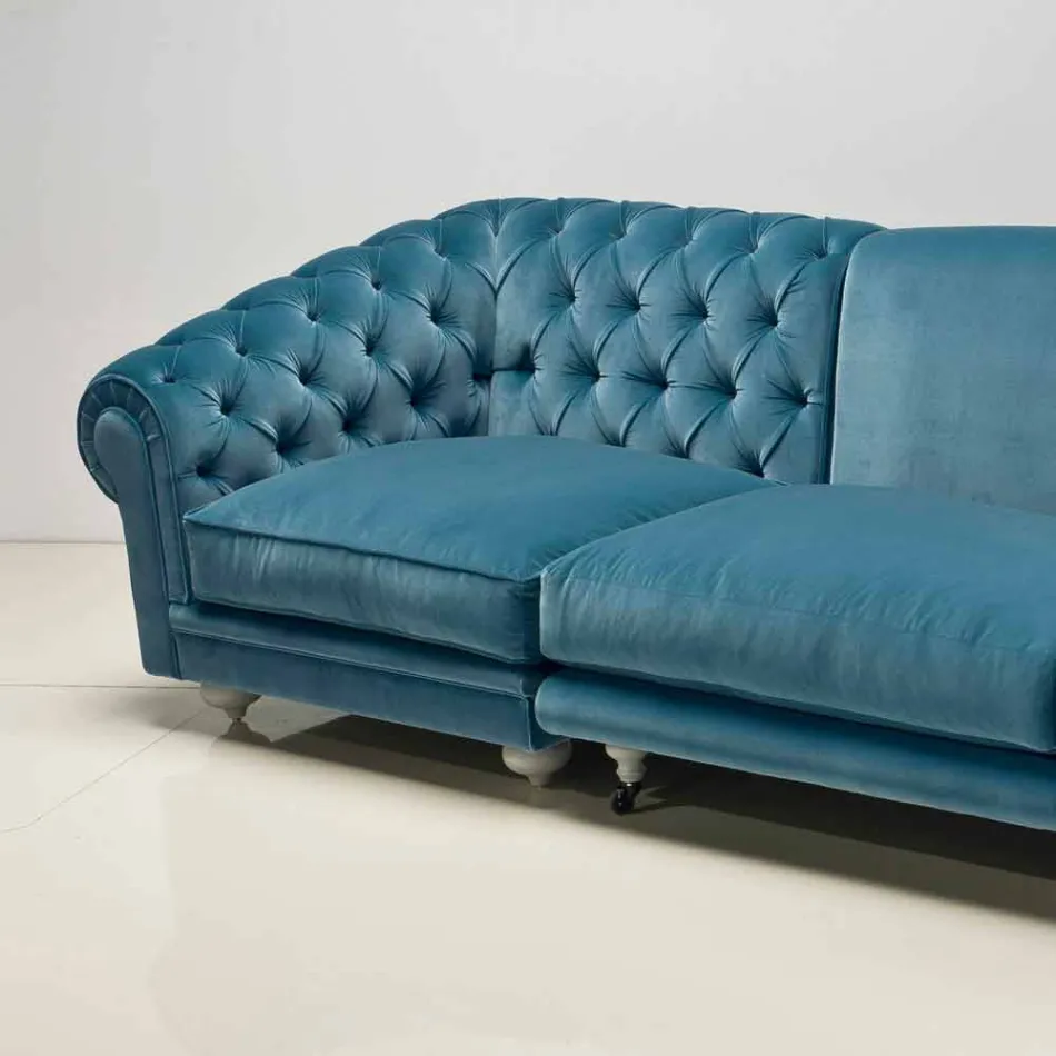Ecksofa Design klassischen Luxus, hergestellt in Italien, Narciso Viadurini