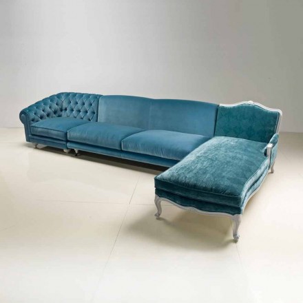 Ecksofa Design klassischen Luxus, hergestellt in Italien, Narciso Viadurini