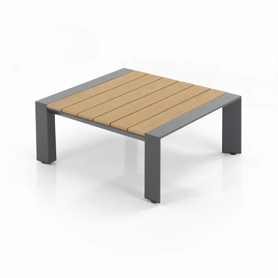 Ecksofa mit Couchtisch für draußen und drinnen aus Aluminium – Mettre Viadurini