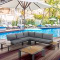 Ecksofa mit Couchtisch für draußen und drinnen aus Aluminium – Mettre