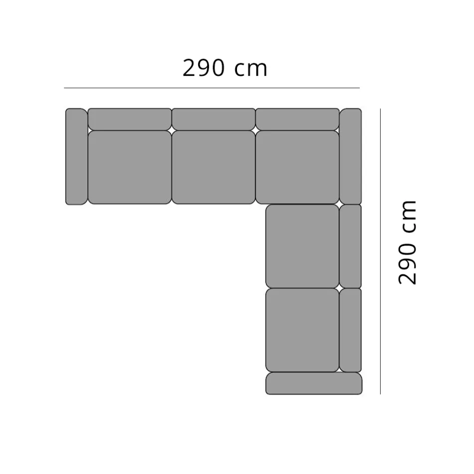 5-Sitzer-Außenecksofa aus Aluminium, 3 Ausführungen, Luxus – Filomena Viadurini