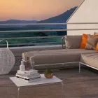 Modernes Design Outdoor-Ecksofa in Taubengrau oder Weiß - Ontario3 Viadurini