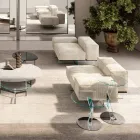 Rechtes Ecksofa mit Sockel aus extraklarem Glas, hergestellt in Italien – Rory Viadurini