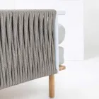 Sechseckiges Garten-Ecksofa aus Teak und Seil - Bellatrix Viadurini