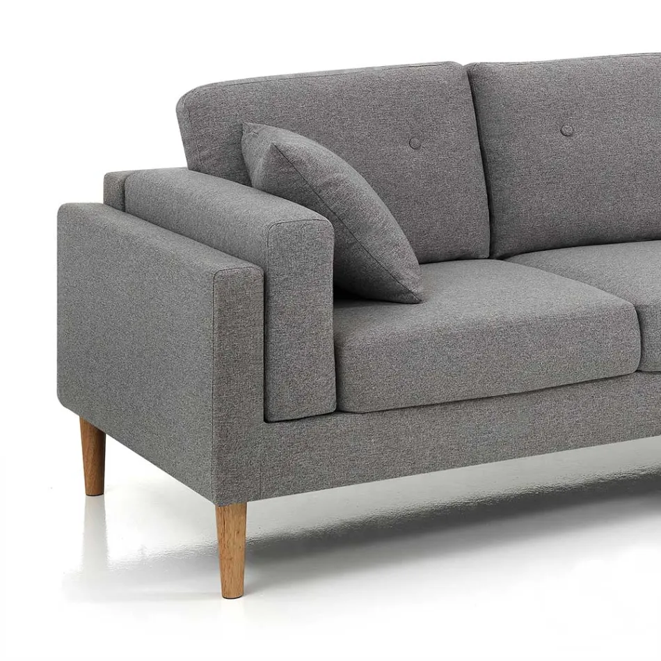 Ecksofa aus Stoff und Holz – Germanium Viadurini