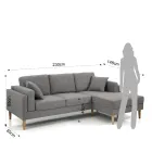 Ecksofa aus Stoff und Holz – Germanium Viadurini