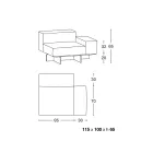 Linkes Ecksofa mit extraklarem Glassockel, hergestellt in Italien – Rory Viadurini