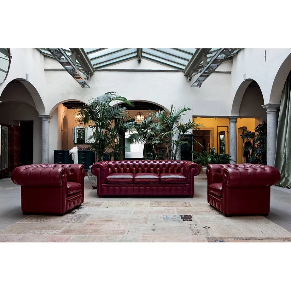 Klassisches Sofa mit Zwiebelfüßen aus Buchenholz Made in Italy - Spassoso Viadurini