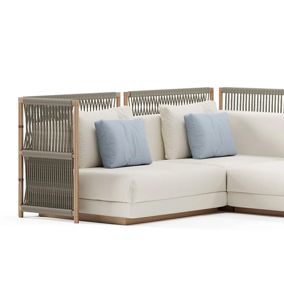 Modulares Gartensofa aus Stoff Made in Italy - Rubik Viadurini