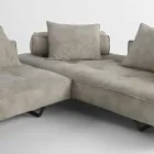 Sofa modernes Design Cardo, Lederpolsterung Viadurini