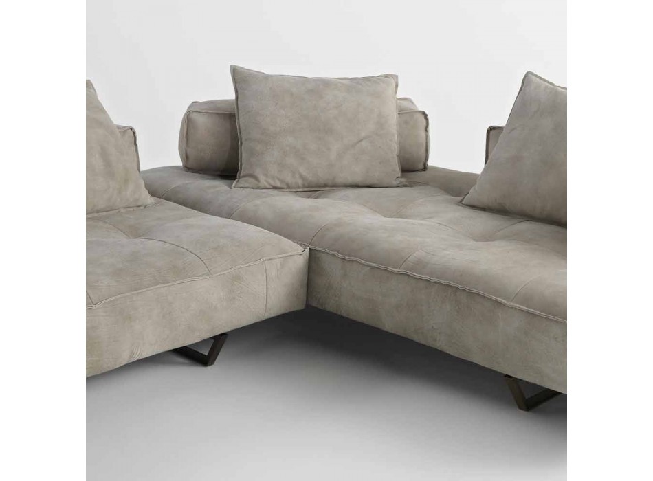 Sofa modernes Design Cardo, Lederpolsterung Viadurini