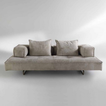 Sofa modernes Design Cardo, Lederpolsterung Viadurini