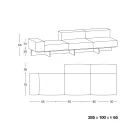Sofa mit extraklarem Glassockel und Stoffsitz, hergestellt in Italien – Rory Viadurini