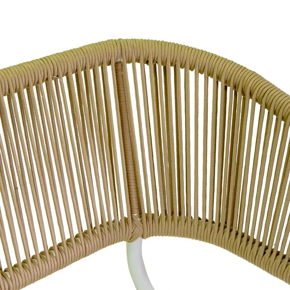 Sofa mit Sesseln und Couchtisch aus weißem Aluminium für den Garten - Tenda Viadurini