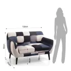 2- oder 3-Sitzer-Sofa aus mehrfarbigem Stoff – Kobalt Viadurini