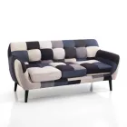 2- oder 3-Sitzer-Sofa aus mehrfarbigem Stoff – Kobalt Viadurini