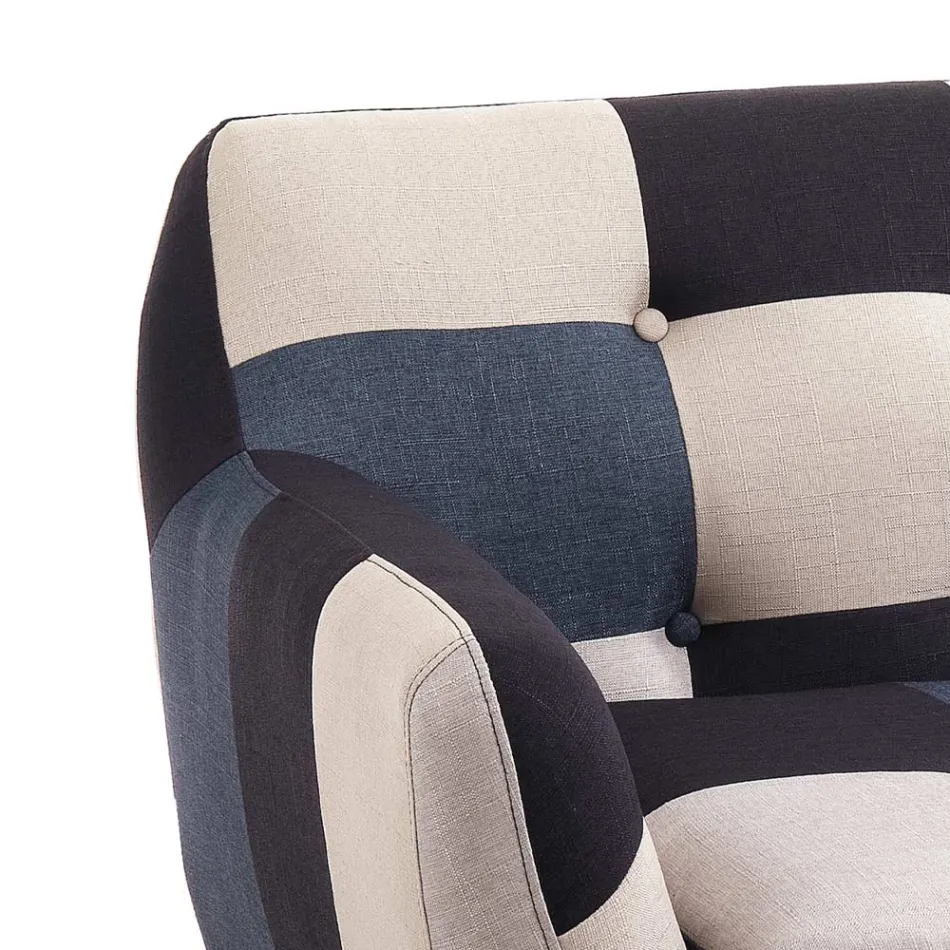 2- oder 3-Sitzer-Sofa aus mehrfarbigem Stoff – Kobalt Viadurini