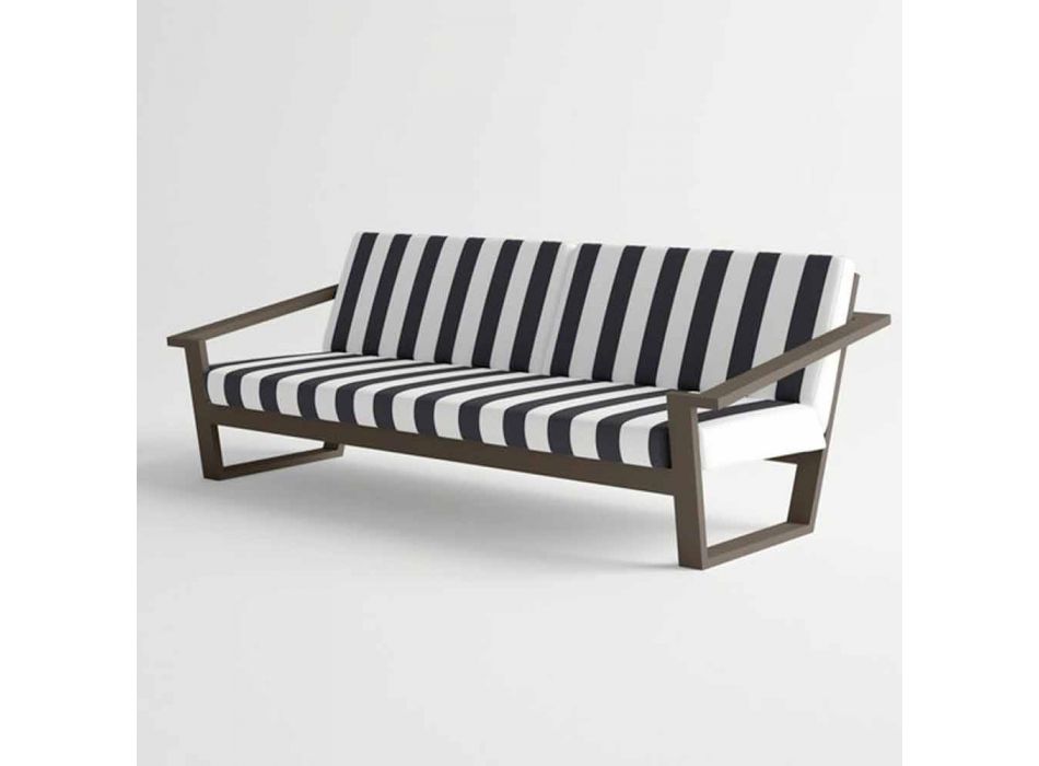 2 oder 3 Sitzer Outdoor Sofa in Aluminium und Stoff Modernes Design - Louisiana