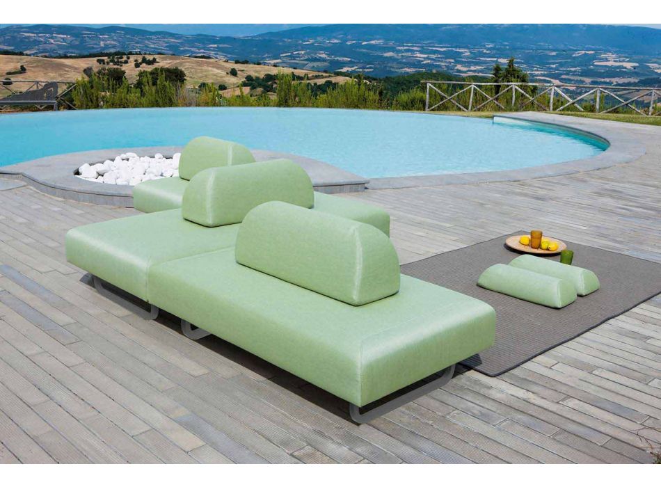 2-Sitzer-Outdoor-Sofa aus Stoff und Metall Made in Italy Design - Selia