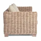 Homemotion - Ceara 3-Sitzer Design Outdoor Sofa in Holz und Rattan Viadurini