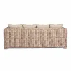 Homemotion - Ceara 3-Sitzer Design Outdoor Sofa in Holz und Rattan Viadurini