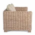 Homemotion - Ceara 3-Sitzer Design Outdoor Sofa in Holz und Rattan Viadurini