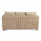 Homemotion - Ceara 3-Sitzer Design Outdoor Sofa in Holz und Rattan Viadurini