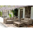 Homemotion - Ceara 3-Sitzer Design Outdoor Sofa in Holz und Rattan Viadurini
