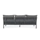 Outdoor-Sofa aus Aluminium und Seil mit Stoffkissen, Homemotion – Shama Viadurini
