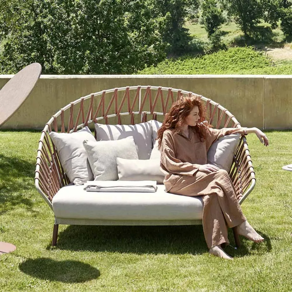 Outdoor-Sofa mit Kissen inklusive Made in Italy - Emmacross von Varaschin Viadurini