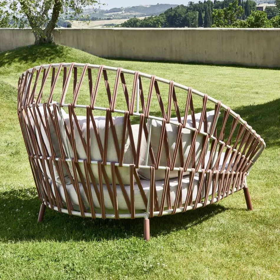 Outdoor-Sofa mit Kissen inklusive Made in Italy - Emmacross von Varaschin Viadurini