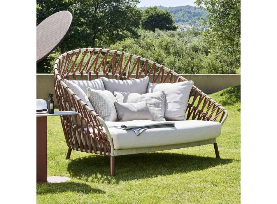 Outdoor-Sofa mit Kissen inklusive Made in Italy - Emmacross von Varaschin Viadurini