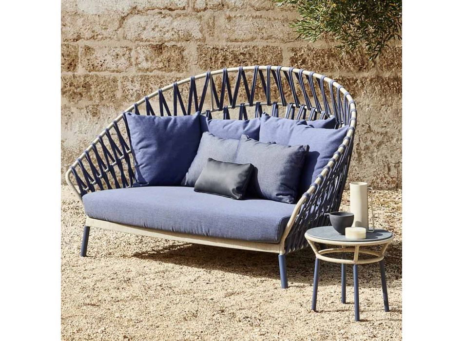 Outdoor-Sofa mit Kissen inklusive Made in Italy - Emmacross von Varaschin Viadurini