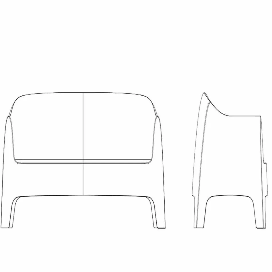 Modernes Design Outdoor Sofa Solid von Vondom aus Polypropylen Viadurini