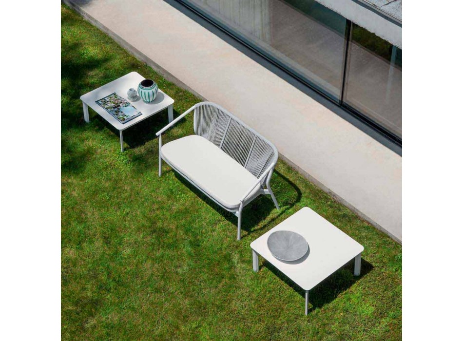 Stapelbares Zweisitzer-Sofa gepolsterter Stoff im Freien - Smart von Varaschin Viadurini