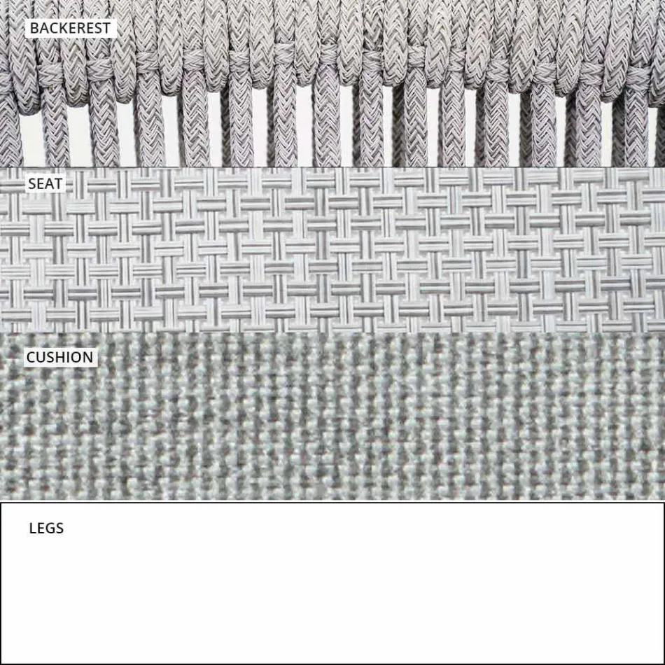 Stapelbares Zweisitzer-Sofa gepolsterter Stoff im Freien - Smart von Varaschin Viadurini