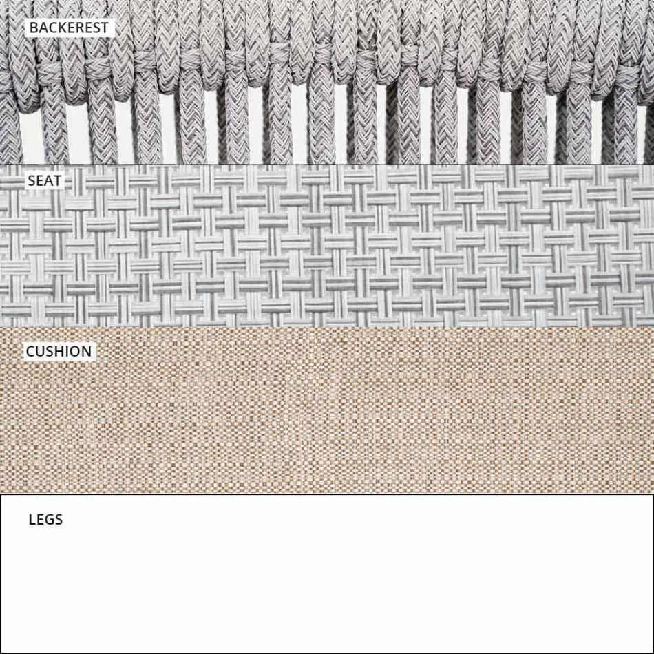 Stapelbares Zweisitzer-Sofa gepolsterter Stoff im Freien - Smart von Varaschin Viadurini