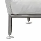 Outdoor-Sofa aus Stahl und gewebten weißen PVC-Kissen - Ontario6 Viadurini