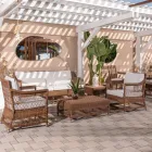 Outdoor-Sofa aus handgewebtem Polyrattan - Gigi Viadurini