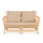 Outdoor-Sofa aus natürlichem Rattan, inklusive Kissen, - Bellaria Viadurini