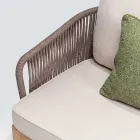 Outdoor-Sofa aus Teakholz und Polyethylengeflecht - Jhon Viadurini