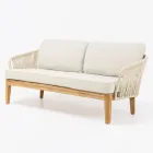 Outdoor-Sofa aus Teakholz und gewebtem Polyethylen - Jhon Viadurini