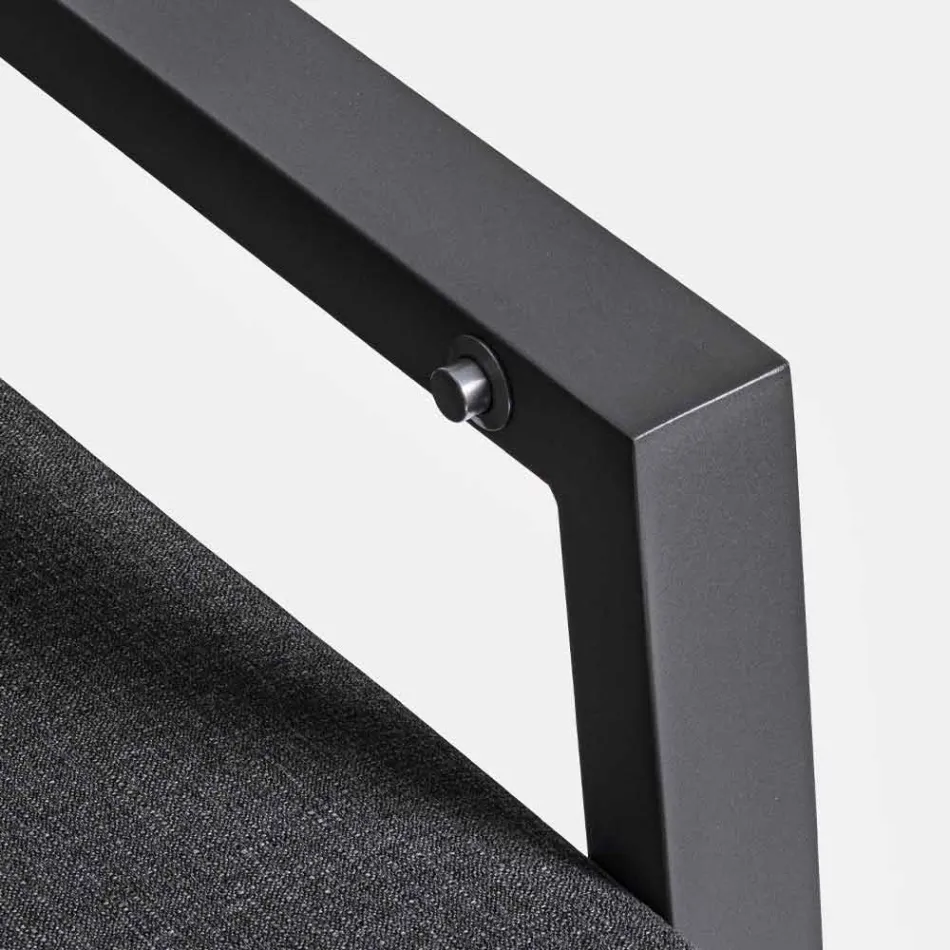 Outdoor-Sofa aus Stoff und Aluminium mit verstellbarer Rückenlehne - Nathy Viadurini